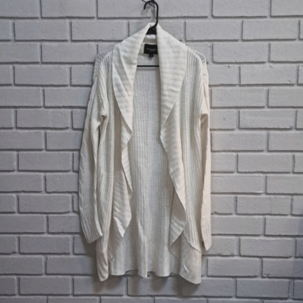 Ambiance Cream Open Front Sweater Cardigsn. Size Small NWOT